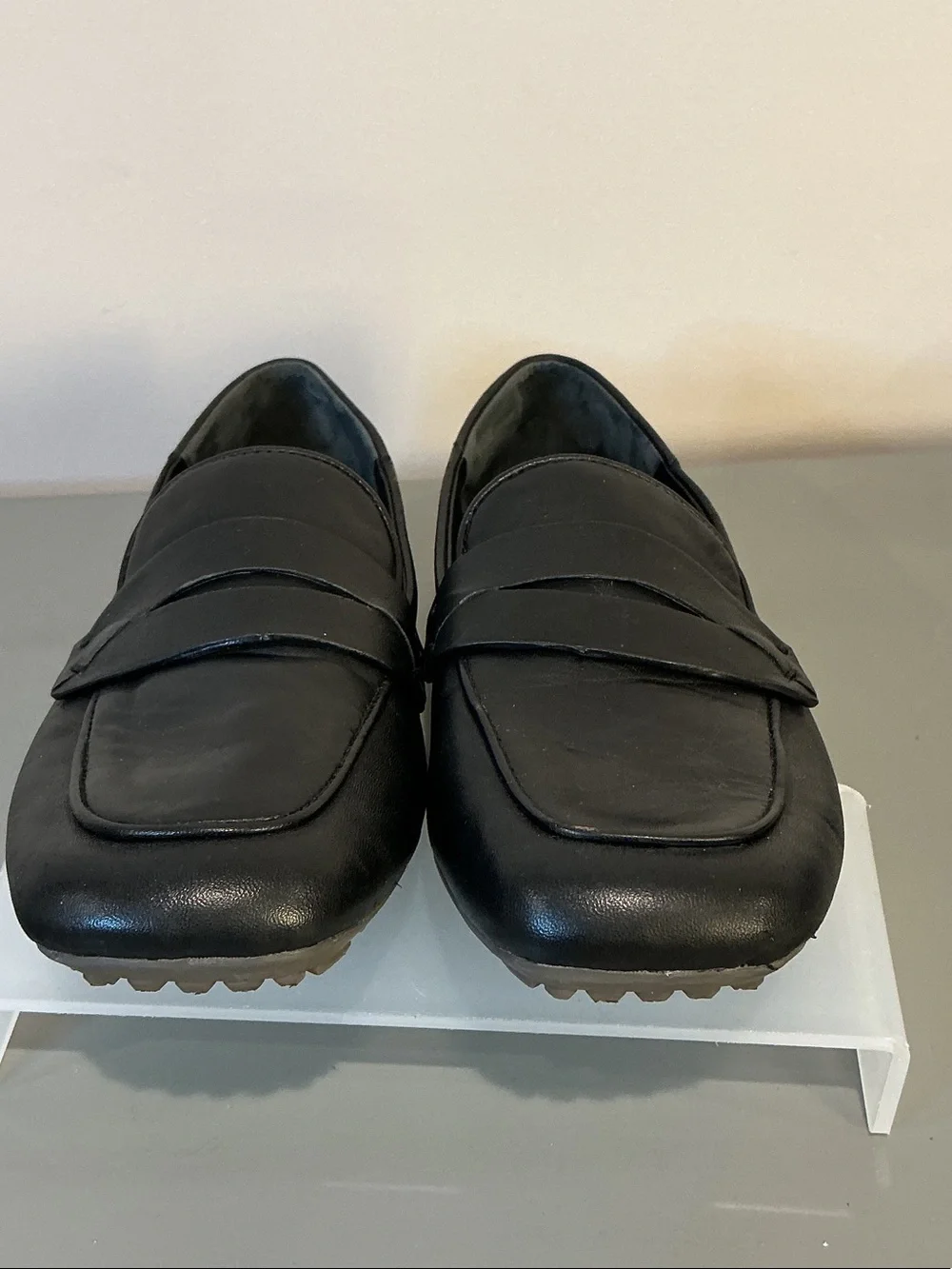 Franco Sarto ZURY Black Leather Penny Moccasin Loafers, Size 7